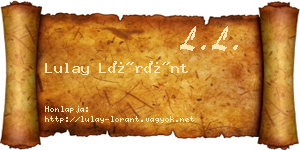 Lulay Lóránt névjegykártya